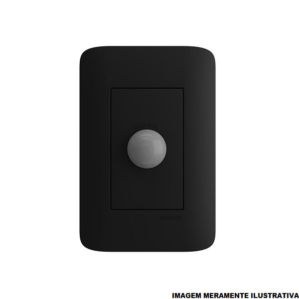 Sensor Presença Parede Embutir para Caixa 4x2 110G Bivolt Preto Fosco Smart X-Control