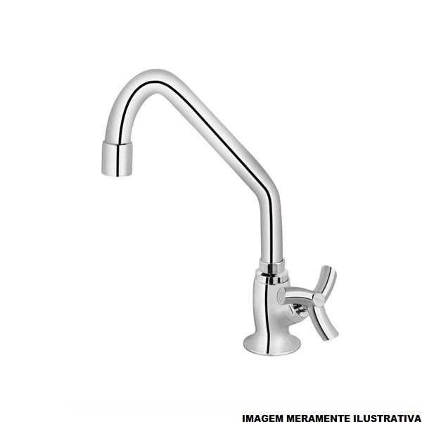 Torneira Cozinha Ligas de Cobre para Balcão 1/2" Cromada Alta Móvel Primor