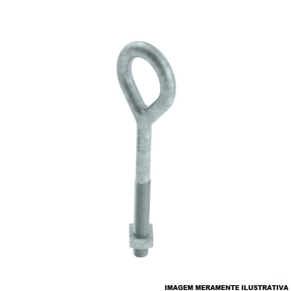 Parafuso Olhal Galvanizado a Fogo M16x200 mm com 1 Porca