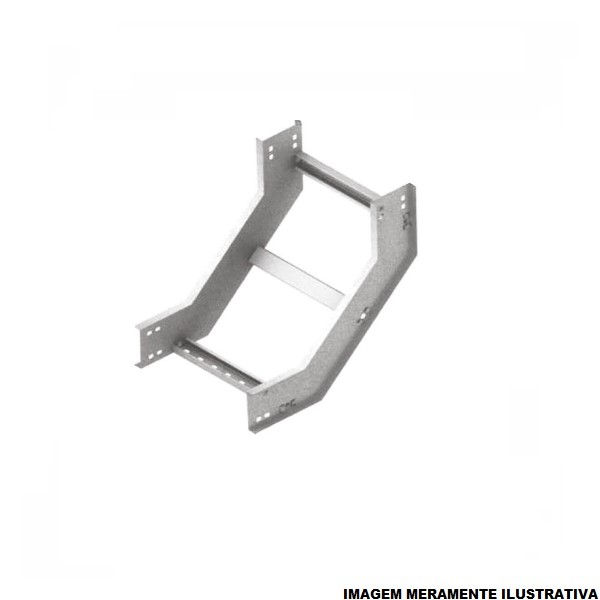 Curva 90G Vertical Galvanizada Eletrolítica Interna para Leito 400x100 mm com Aba Externa