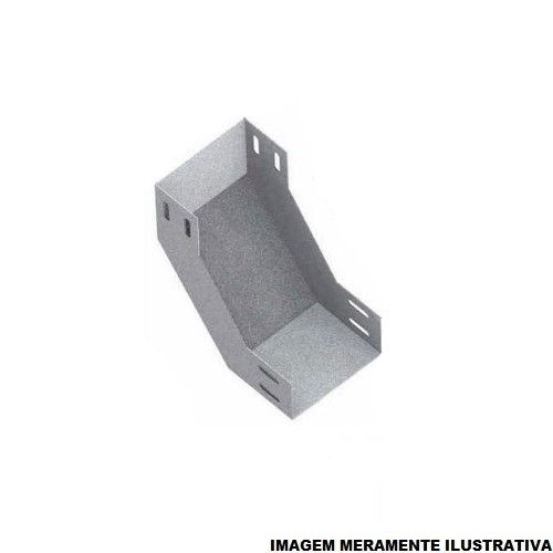 Curva 45G Vertical Lisa Galvanizada Eletrolítica Interna para Eletrocalha 100x50 mm