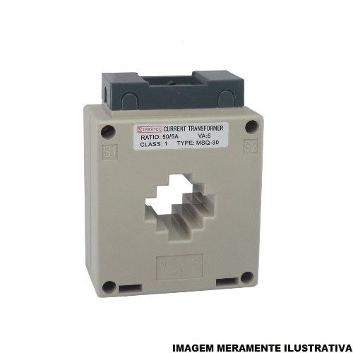 Transformador Corrente Bipartido 660VCA 50/60 Hz 50/5A para Medição Furo Cabo 31 mm Classe 1%