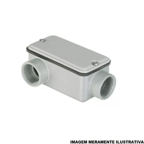 Condulete Alumínio Tipo LR 3" com Rosca BSP e Vedação Externa com Tampa Cega com Vedação Cinza