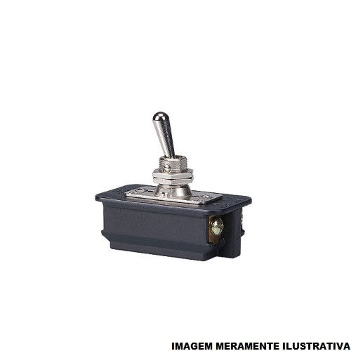 Interruptor Metálico Embutir Bipolar Alavanca 20A-250VCA Liga/Desliga Preto