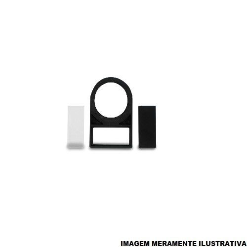Placa Identificação PVC Part-a para Botão 22 mm 44x29 mm sem Gravação Preta
