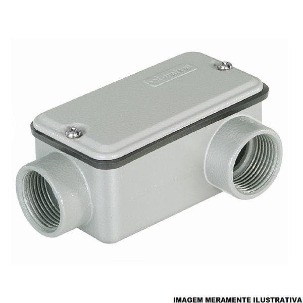 Condulete Alumínio Tipo LL 1" com Rosca BSP com Tampa Cega com Vedação sem Pintura