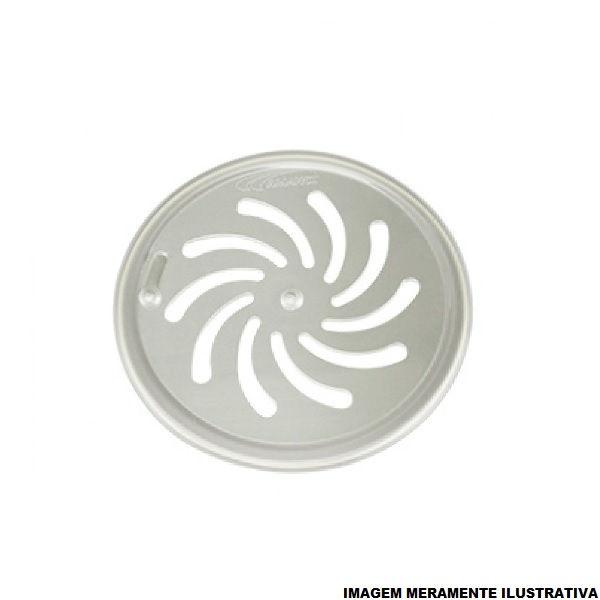 Grelha INOX Redonda sem Moldura com Fecho 100 mm Cromada Esgoto