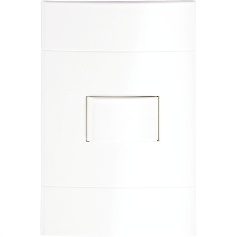 Interruptor Embutir 1 Tecla Simples Horizontal 10A/250VCA 4x2 Branco Lunare com Placa