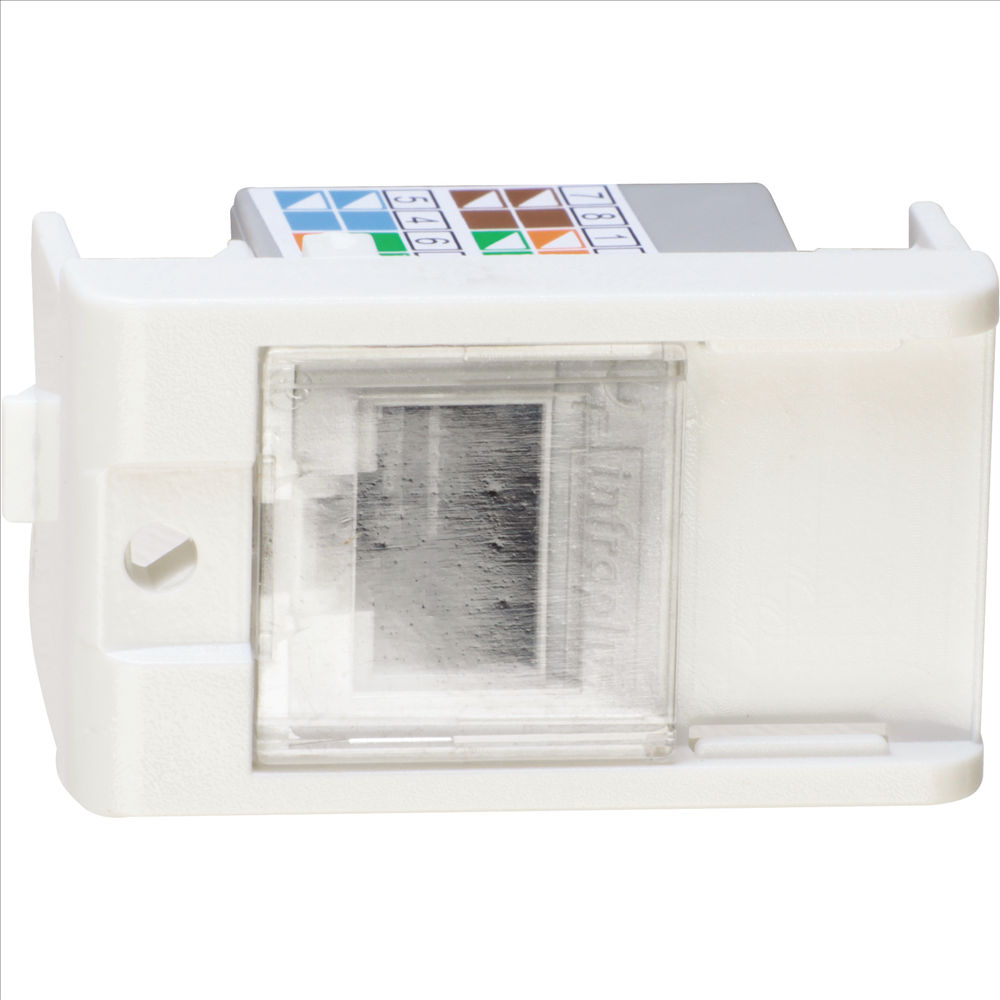 Módulo Módulo Tomada RJ45 8 Fios CAT5 PVC Branco Linha Lunare