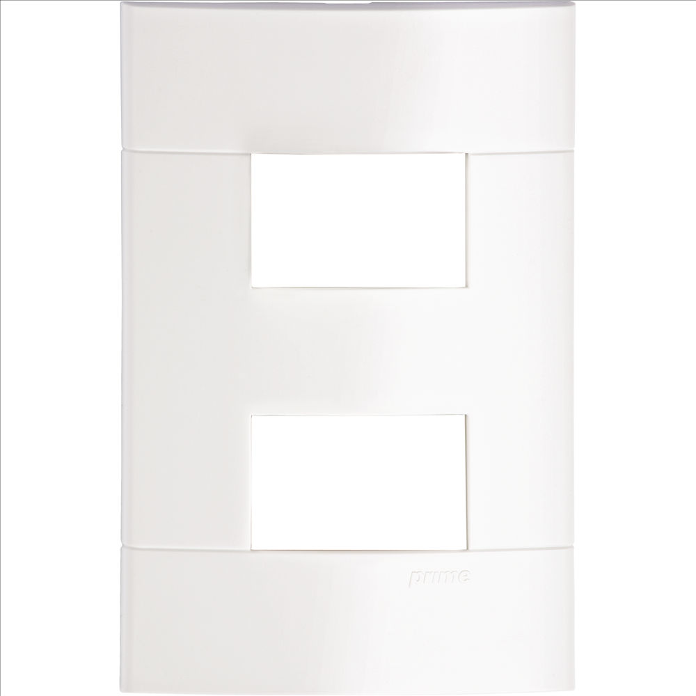 Placa PVC para 2 Módulos Distanciados 4x2 Branca Linha Lunare