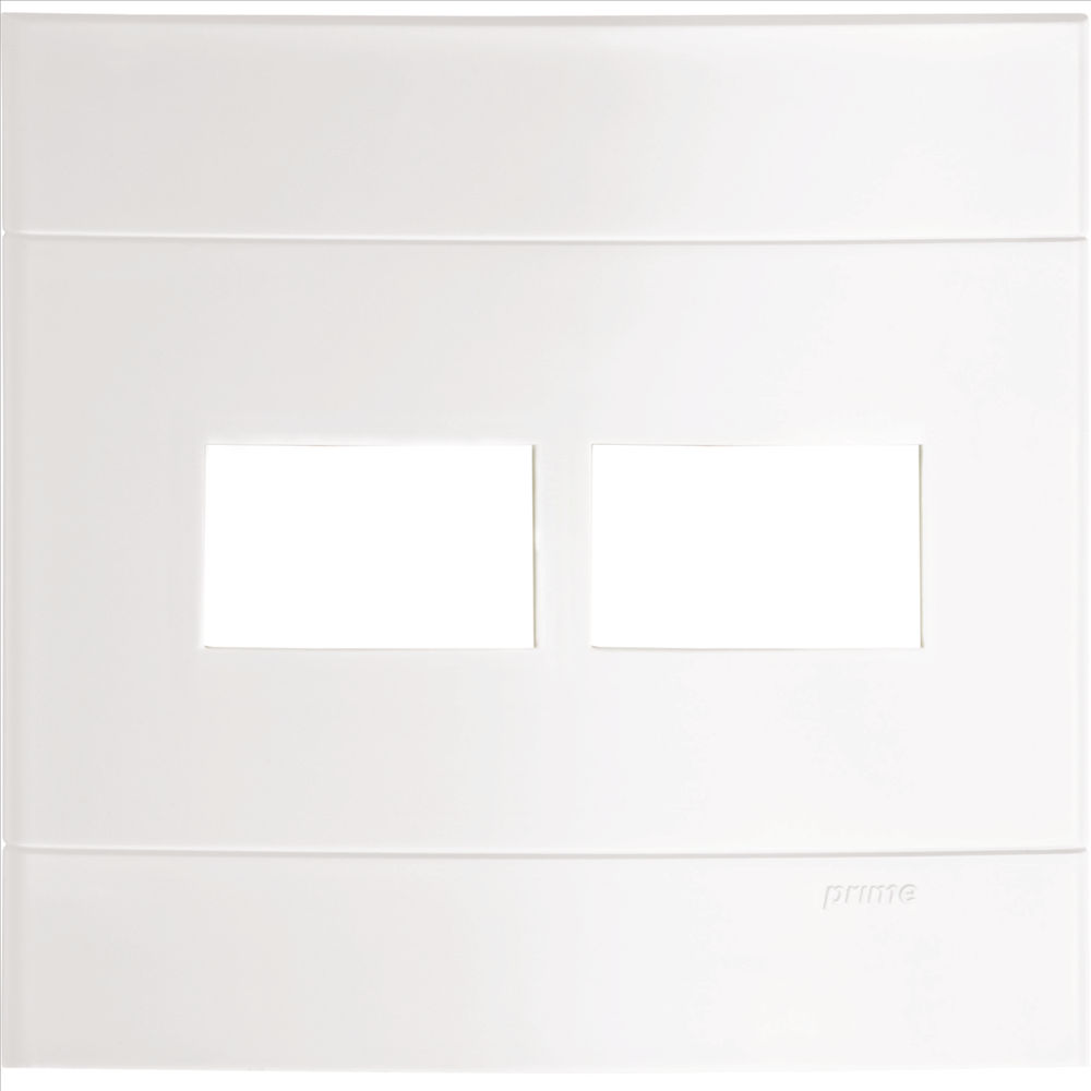 Placa PVC para 2 Módulos Distanciados 4x4 Branca Lunare