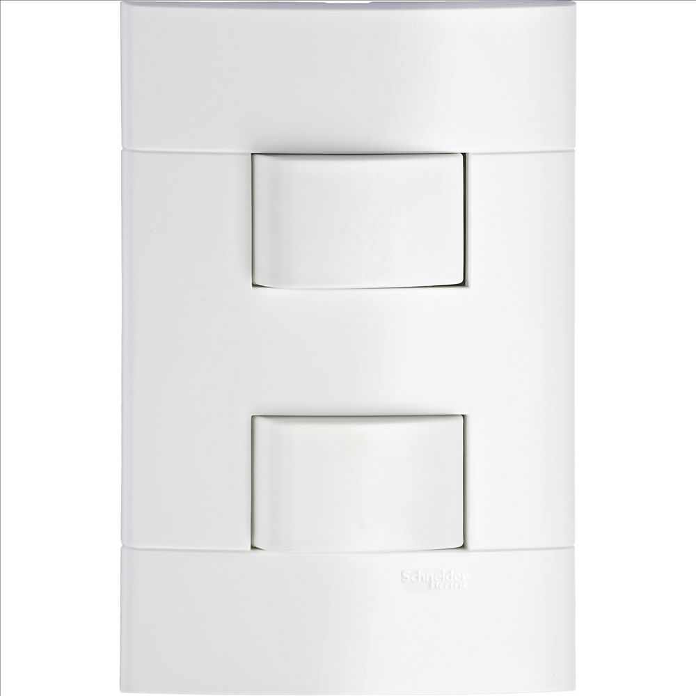 Interruptor Embutir 2 Teclas Paralelas Horizontal 10A/250VCA 4x2 Branco Lunare com Placa