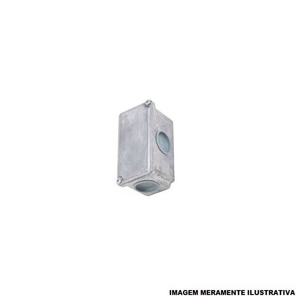 Condulete Alumínio Múltiplo XPW 2.1/2"-3" com Rosca BSP com Tampa Cega e 2 Tampões sem Vedação sem Pintura