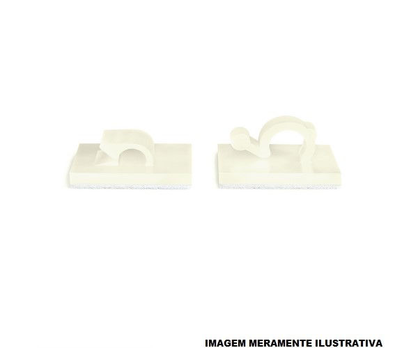 Fixador Adesivo PVC 13x13x3 mm Natural Clips