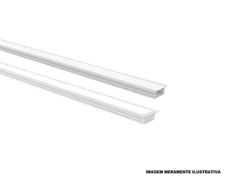 Perfil Embutir Vertex 24x9 Alumínio Branco 9x24x3000 mm para Fita LED