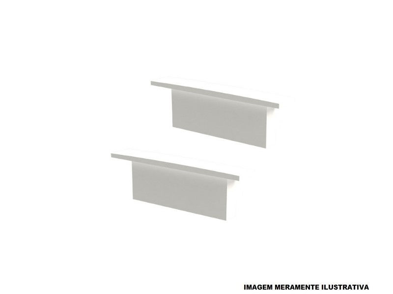 Kit Acessório Embutir para Perfil LED Vertex 24x9 Branco com 2 Tampas e 2 Presilhas
