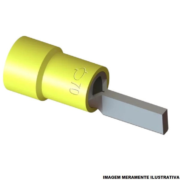 Terminal Cobre Estanhado a Compressão Pino Tubular Pre-Isolado 25,00 mm² Amarelo