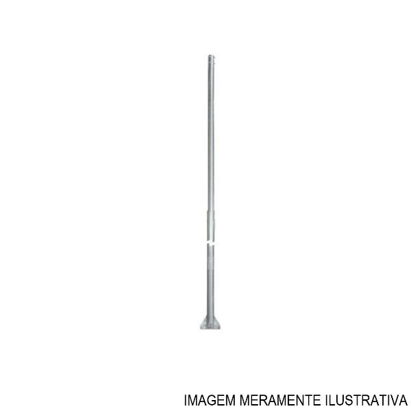 Poste Para Luminária Pública Aço Galvanizado 6 M com Base 200x200 mm