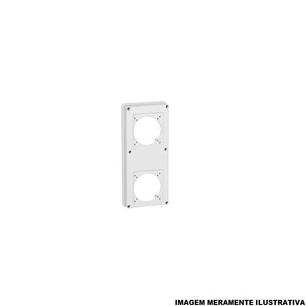Tampa PVC Frontal para 2 Tomadas 16/32A 280x125 mm Cinza P17 Unidade Combinada