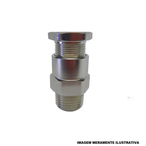 Prensa Cabo Aço INOX 304 Não Armado EXD/Exe 1/2" com Rosca NPT IP66W Range 5,0-9,0 mm