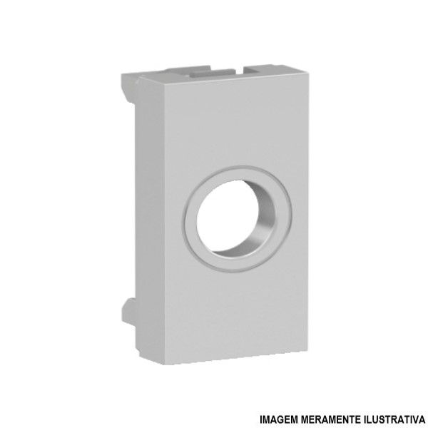 Módulo Passagem de Fio 1 Furo PVC Alumínio Metalizado Linha Aluminium Orion (Embalagem com 2 Pecas)