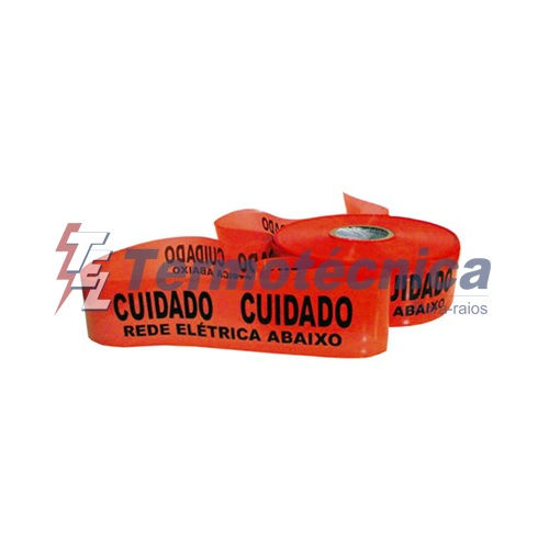 Fita Plástica Subterranea 75 mmX300 M Laranja para Sinalização de Aterramento