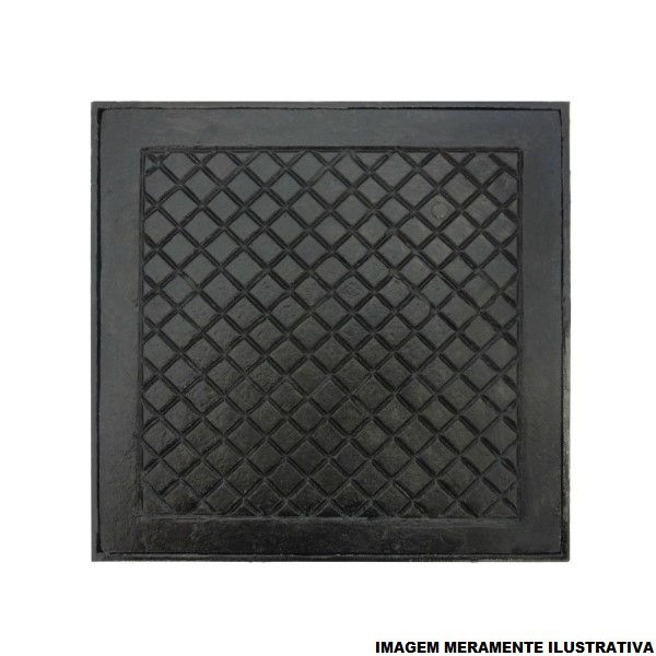 Tampa Ferro Fundido Quadrada para Caixa Inspeção 400x400 mm com Caixilho