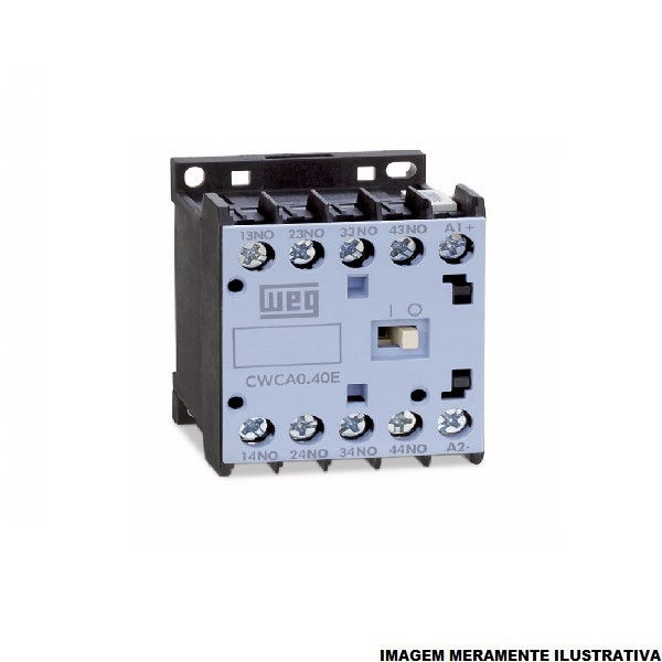 Contator Auxiliar 10A Mini 4NF 24VCC CWCA0 Conexão para Parafuso