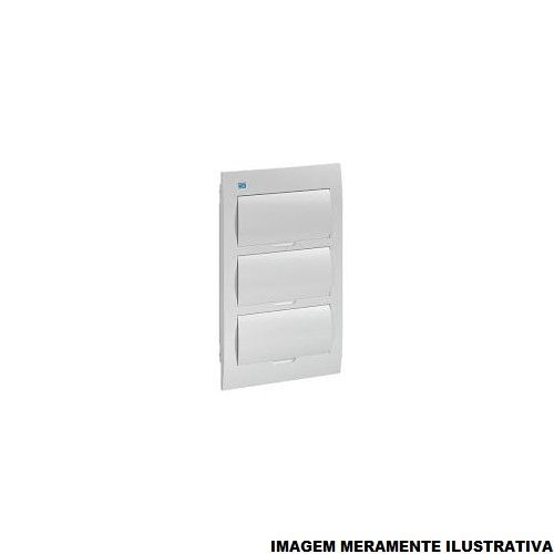 Tampa PVC Embutir para Quadro Distribuição 36 MOD Branca QDW-02