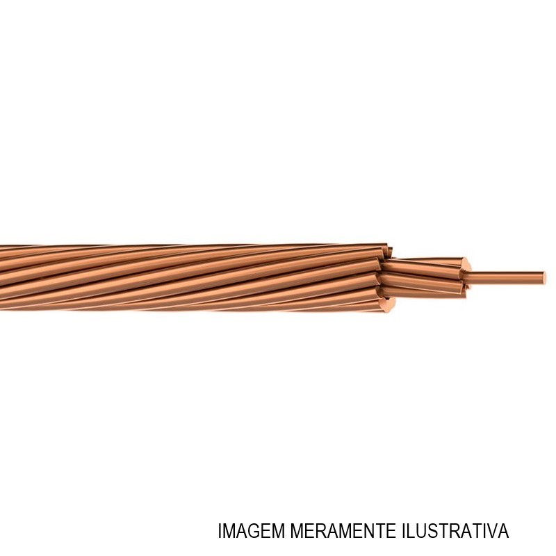 Cabo Cobre NU 61 Fios 1x 300 mm² Têmpera Meio Dura 22,80 mm NBR 6524 Classe 2A 61 Fios (2,79 Kg/m)