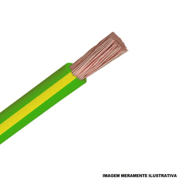 Cabo Cobre Isolado PVC 70G 750V 1x 35,00 mm² Flexível Verde/Amarelo NBR 247-3 Classe 5