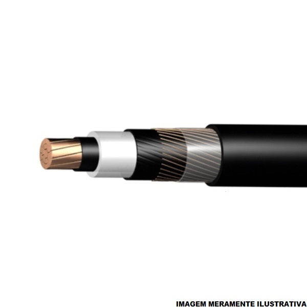 Cabo Cobre Isolado EPR/PVC 105G 15/25 kV 1x 35,00 mm² SLIM Preto NBR 7286 Classe 2