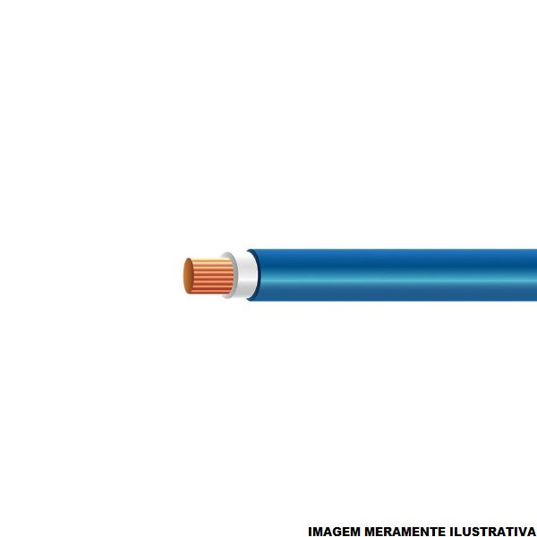 Cabo Cobre Isolado HEPR 90G 0,6/1 kV 1x 10,00 mm² ATOX FLEX Azul NBR 13248 Classe 5