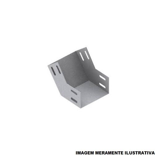 Curva 45G Vertical Lisa Galvanizada Eletrolítica Interna para Eletrocalha 100x100 mm