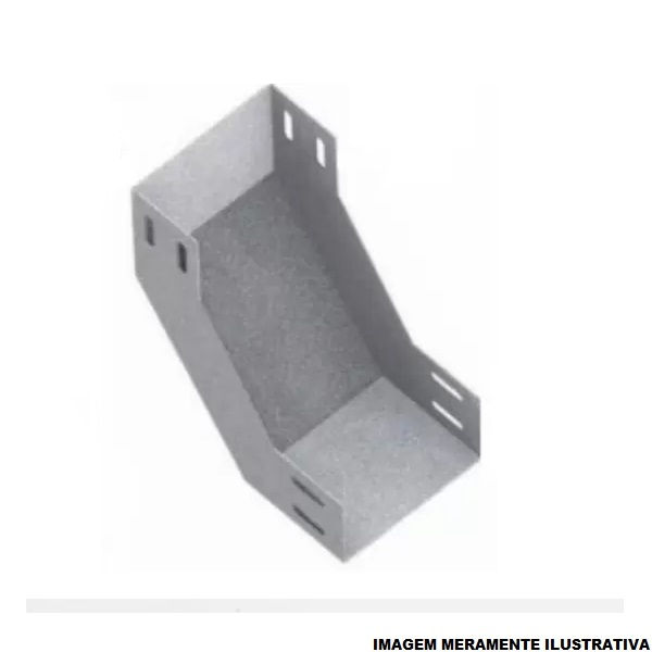 Curva 90G Vertical Lisa Galvanizada Eletrolítica Interna para Eletrocalha 100x100 mm Chapa 20