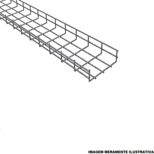 Eletrocalha Aramada Galvanizada Eletrolítica 200x50x3000 mm sem Tampa sem Virola