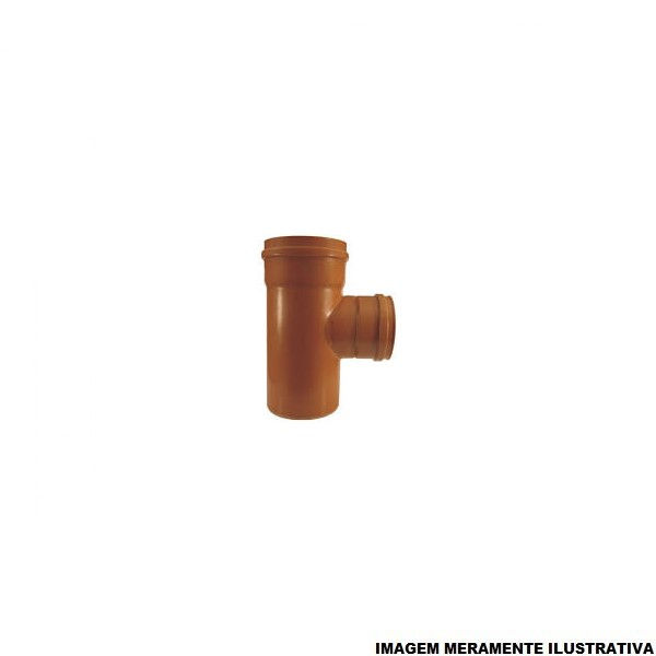 Te PVC com Bolsas e Ponta 200 mm Coletor Laranja Esgoto/Água Pluvial