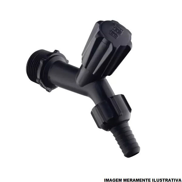 Torneira Jardim PVC 1/2" e 3/4" Preta