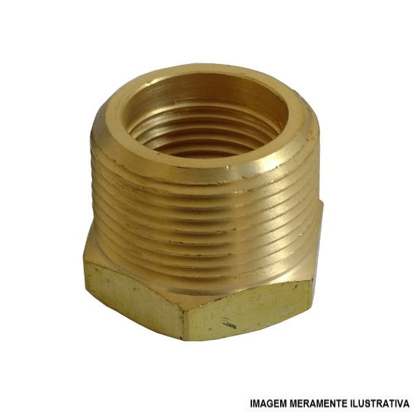 Bucha Latão Redução com Rosca BSP 1"X3/4" Água Quente