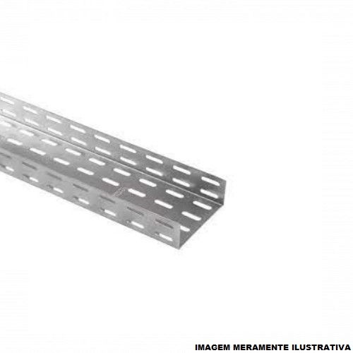 Eletrocalha Perfurada Galvanizada a Fogo 100x100x3000 mm sem Tampa sem Virola Chapa 16