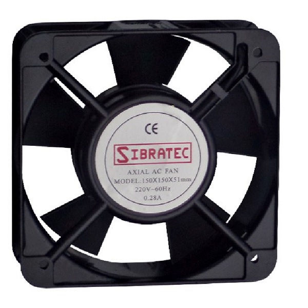 Ventilador Micro Alumínio Quadrado 150x150x50 mm Bivolt 60 Hz 2100 RPM Preto 20000H