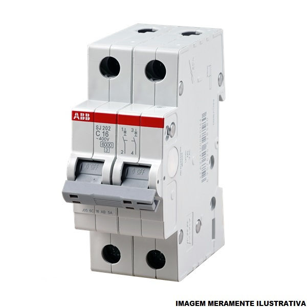 Disjuntor Termomagnético Fixo Bipolar SJ202 C 40A 10 KA/6 KA 220/380VCA DIN