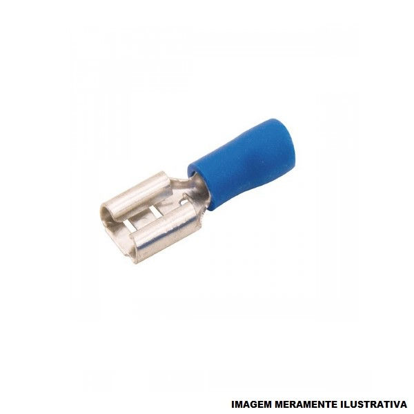 Terminal Cobre Estanhado a Compressão Fêmea Pre-Isolado 1,50-2,50 mm² Azul W6,3