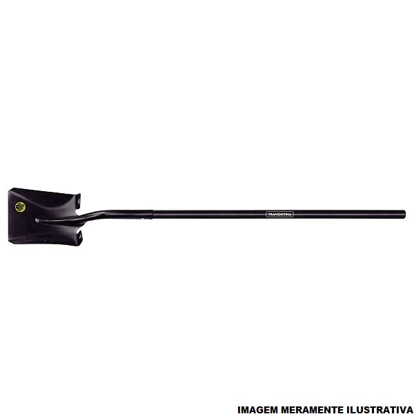Pa Quadrada Metálica com Cabo de Fibra 120 cm Preta