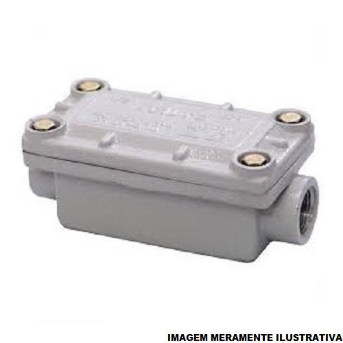 Condulete Alumínio Prova de Explosão Tipo C 3/4" com Rosca NPT com Tampa com Vedação Cinza IP65