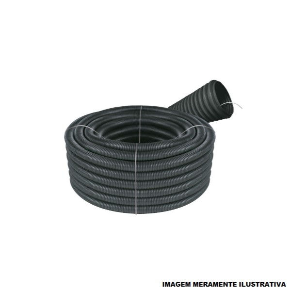 Duto Corrugado CimPEAD Anelar com Fio Guia 3" DN90 Preto NBR 15715 com 50 M 450N