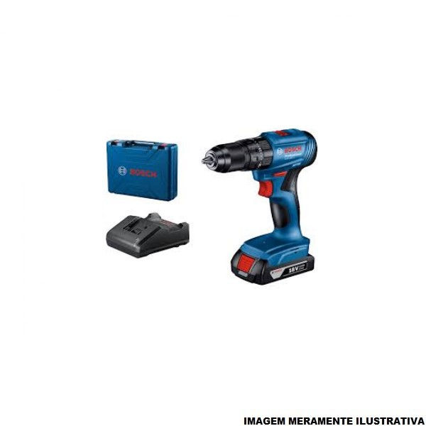 FuradeiraParafusadeira A Bateria com Impacto 1/2" GSB 185-LI com Bateria 18V 2A Professional Carregador+Maleta