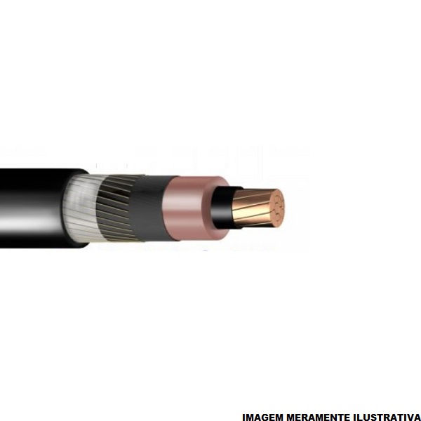 Cabo Cobre Isolado EPR/PVC 105G 8,7/15 kV 1x 50,00 mm² NAX Rígido Preto NBR 7286 Classe 2