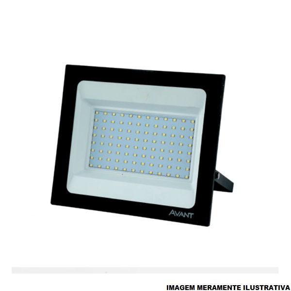 Projetor Led 10W Alumínio SLIM 3000K 750 lm Bivolt Preto IP66