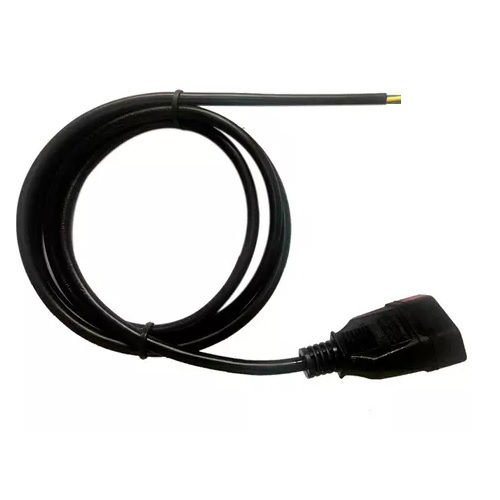 Extensão com 1 Tomada Fêmea 2P+T 10A-250VCA 3x1,50 mm² 0,5 M sem Plugue Macho Preta Cabo PP Decape de 30 mm e Desponte de 20 mm